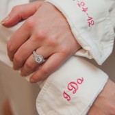 Bride Monogram Shirt with I Do & Date On Cuffs