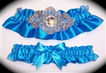 Aegean Blue Regal Satin Garter