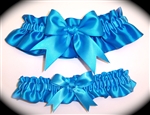 Aegean Blue Satin Garter