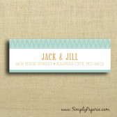 Teal and Tangerine Chevron Address Labels