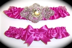 Azalea Pink Satin Garter