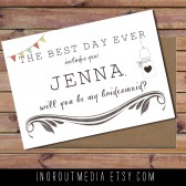 Rustic Will You Be My Bridesmaid card