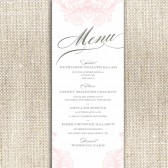 Romantic Flourishes Menu Card