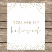 You Are My Beloved Gold Wall Print