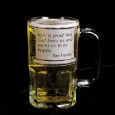 Ben Franklin Beer Mug Quote, Groomsman Gift