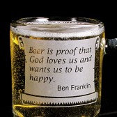 Ben Franklin Beer Mug, Gift for Groomsmen