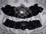 Black Regal Satin Garter