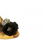 Black Wedding Flower Shoe Clips