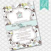 Blue Bird Cage Wedding Invitation