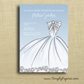 Elegant Gown Shower Invitation