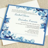 Blue Hydrangea Border Wedding Invitation