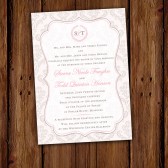 Blush Damask Wedding Invitation