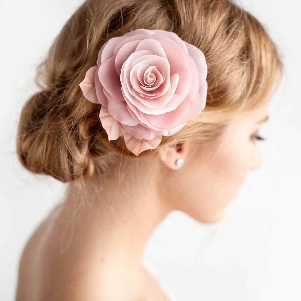 Blush Pink Rose Hair Clip Bridal Rose Bridal Hair Clip Bridal Rose