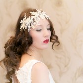Ivory Gold Lace Bridal Headband