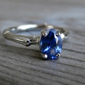 Ceylon Blue Oval Sapphire Branch Engagement Ring