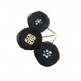 Set of 3 Bridal Hair Flowers in Navy Blue