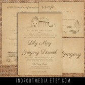 Rustic Wedding Invitations - The Dairy Barn 