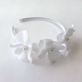 Bridal White Velvet Hydrangea Flowers Headband