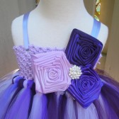 purple,lilac and plum flower girl tutu dress