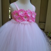 Pink flower girl tutu dress