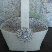 Ivory Burlap Basket