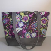 Purple Paisley Cotton Tote Bag