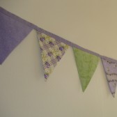 Purple and Green Fabric Wedding Bunting