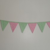 Mint and Pink Fabric Wedding Bunting