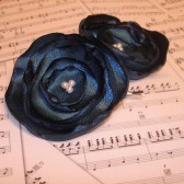 Peacock Blue Hair Flowers