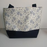 Navy Floral Large Cotton Tote