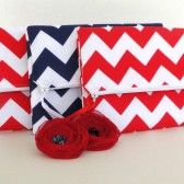 Red Chevron strip bag 