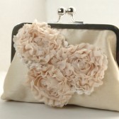 Ivory silk clutch 