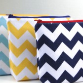 Chevron strip cosmetic bag or clutch 