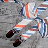 Preppy blue stripe bow ties & suspenders