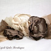 Champagne and Taupe Bridal Sash