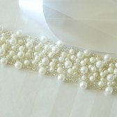 pearl beaded wedding sash