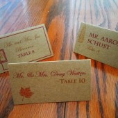 Fall in Love Kraft Paper Escort/Place Card