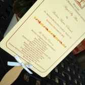 Fall in Love Wedding Program Paddle Fan