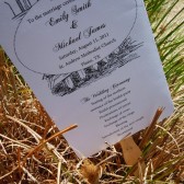Carolina Chic Wedding Program Paddle Fan