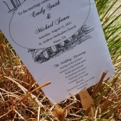 Carolina Chic Wedding Program Paddle Fan