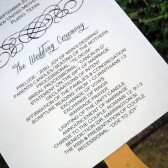 Classical Calligraphy Wedding Program Paddle Fan