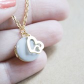 Double Heart Charm with Small Photo Locket