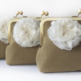 Country Shabby Chic Rustic Wedding Clutch