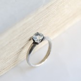Aquamarine Solitaire Engagement Ring