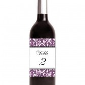 Damask Wine Label Table Number