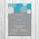Blue Pom Pom Bridal Shower Invitation