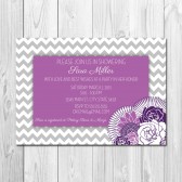 Purple Floral Chevron Bridal Shower Invitation