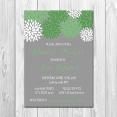 Green Pom Pom Bridal Shower Invitation