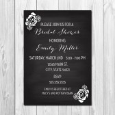 Floral Chalkboard Bridal Shower Invitation