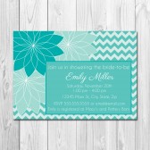 Shades of Tiffany Blue Floral Bridal Shower Invitation